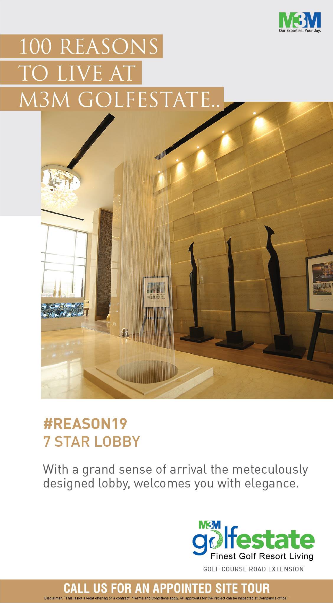 7 Star Lobby at M3M Golf Estate Update